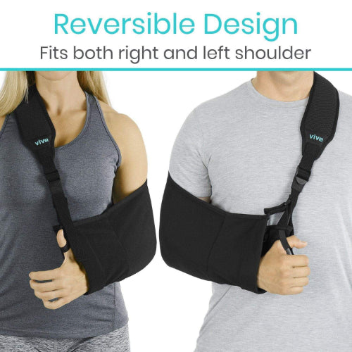 Vive Health Arm Sling with Mesh Pockets, Reversible, Padded, Thumb Loop