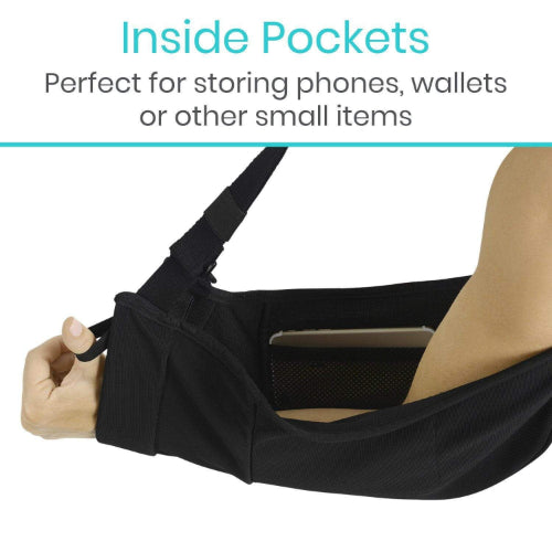 Vive Health Arm Sling with Mesh Pockets, Reversible, Padded, Thumb Loop