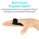 Vive Health Trigger Finger Splint, Aluminum Support for Finger Locking and Tendonitis Relief, Black