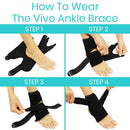 Vive Health Standard Ankle Brace Basic Wrap, Neoprene Support, Fits Left or Right Foot, Black