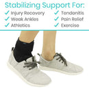 Vive Health Standard Ankle Brace Basic Wrap, Neoprene Support, Fits Left or Right Foot, Black
