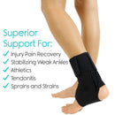 Vive Health Laced Ankle Brace with Dual Straps, Low-Profile Design for Ankle Support, Medium