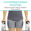 Vive Health Walker Grip Pads, Soft Foam Cushions for Hand Comfort and Fatigue Relief, Black Pair