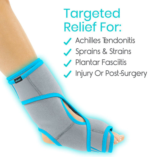 Vive Health Ankle Ice Wrap, 3 Hot and Cold Gel Packs, Reversible
