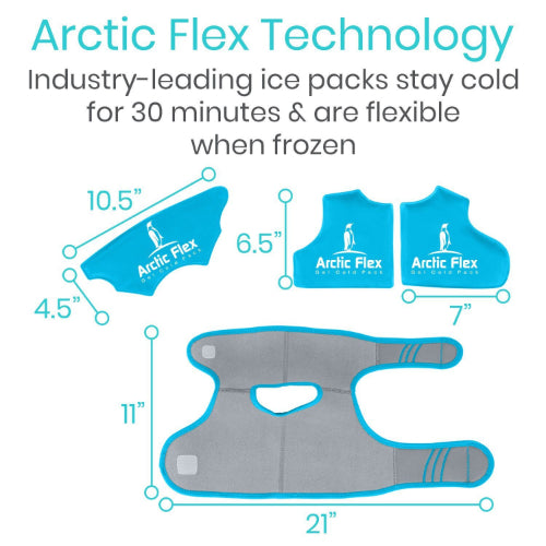 Vive Health Ankle Ice Wrap, 3 Hot and Cold Gel Packs, Reversible