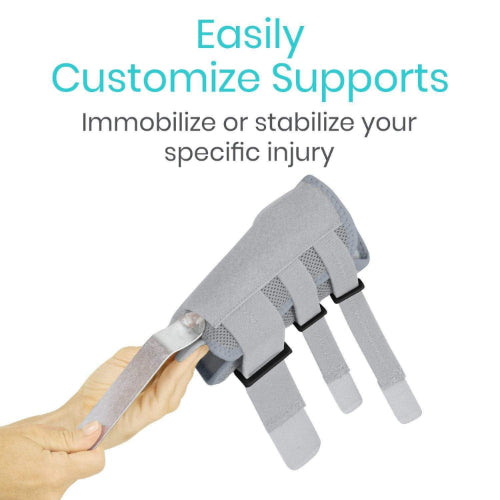Vive Health Reversible Wrist Brace, 3 Splints, Gray