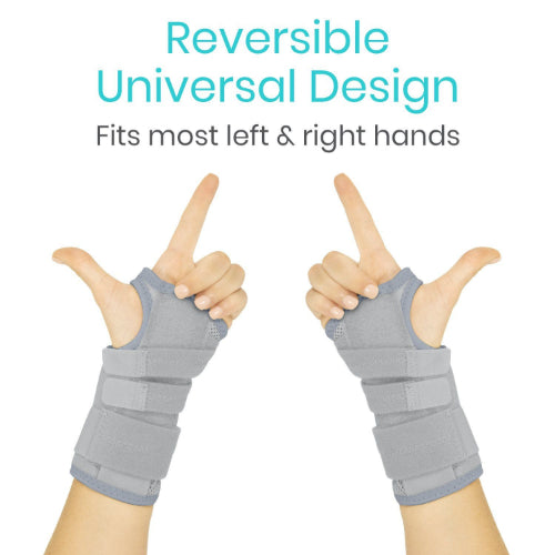 Vive Health Reversible Wrist Brace, 3 Splints, Gray