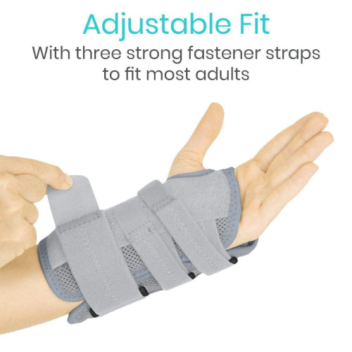 Vive Health Reversible Wrist Brace, 3 Splints, Gray