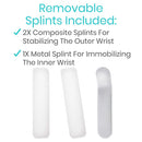 Vive Health Reversible Wrist Brace, 3 Splints, Gray
