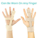 Vive Health Extended Trigger Finger Splint for Any Finger with 3 Straps and Aluminum Support Bar, Beige