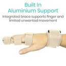 Vive Health Extended Trigger Finger Splint for Any Finger with 3 Straps and Aluminum Support Bar, Beige