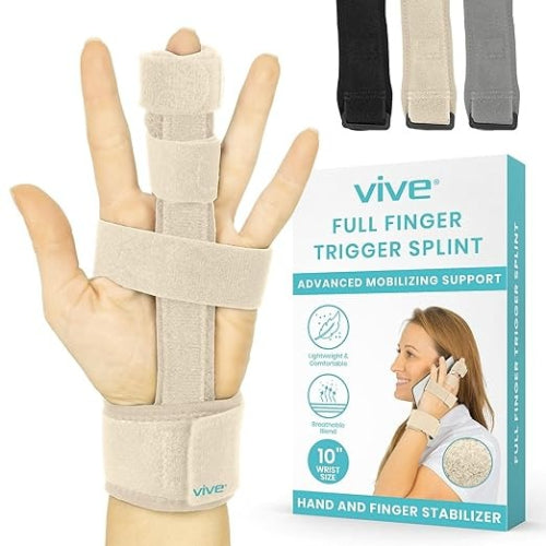 Vive Health Extended Trigger Finger Splint, Beige