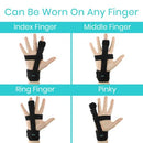 Vive Health Extended Trigger Finger Splint, Any Finger, 3 Straps, Black