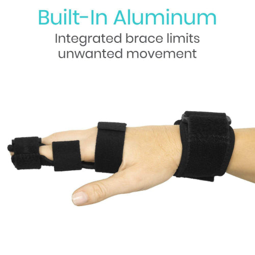 Vive Health Extended Trigger Finger Splint, Any Finger, 3 Straps, Black