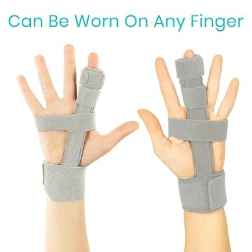 Vive Health Adjustable Extended Trigger Finger Splint, Gray