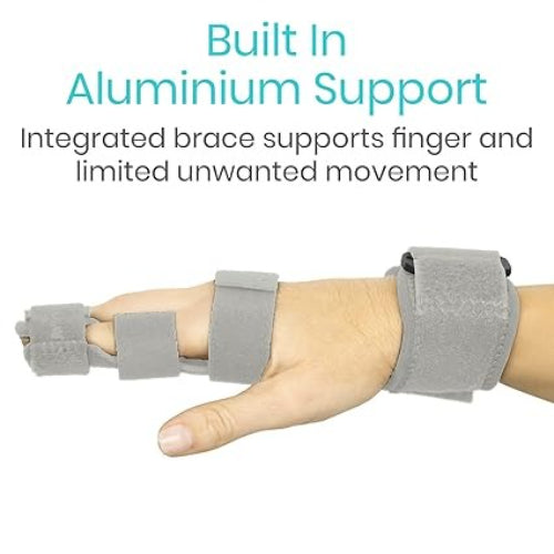 Vive Health Adjustable Extended Trigger Finger Splint, Gray