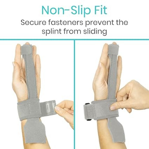 Vive Health Adjustable Extended Trigger Finger Splint, Gray