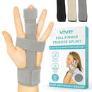 Vive Health Extended Trigger Finger Splint in Gray – Adjustable, Breathable, and Durable for Pain Relief and Finger Support, Moovkart