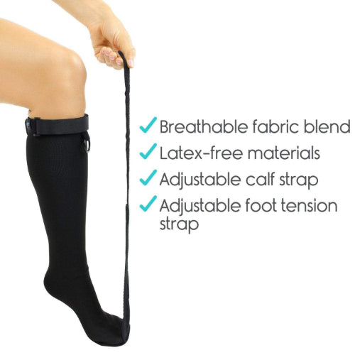 Vive Health Plantar Fasciitis Stretch Sock, Black, Small