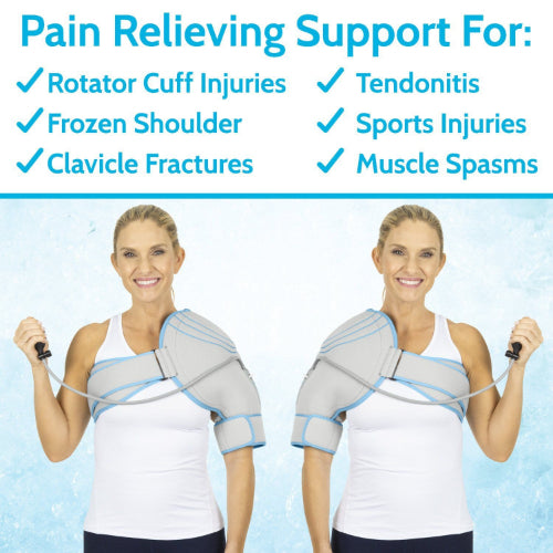 Vive Health Compression Shoulder Ice Wrap With Pump, Hot/Cold, Reversible