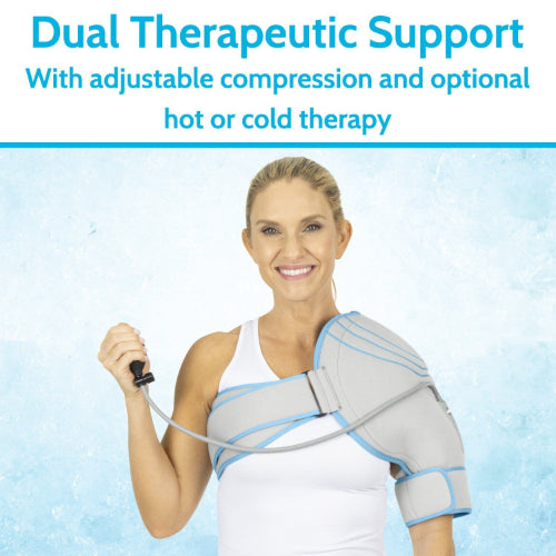 Vive Health Compression Shoulder Ice Wrap With Pump, Hot/Cold, Reversible