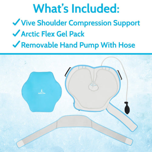 Vive Health Compression Shoulder Ice Wrap With Pump, Hot/Cold, Reversible