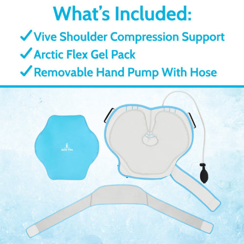 Vive Health Compression Shoulder Ice Wrap With Pump, Hot/Cold, Reversible
