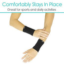 Vive Health Compression Wrist Support Sleeves, Medium, Black for Pain and Swelling Relief