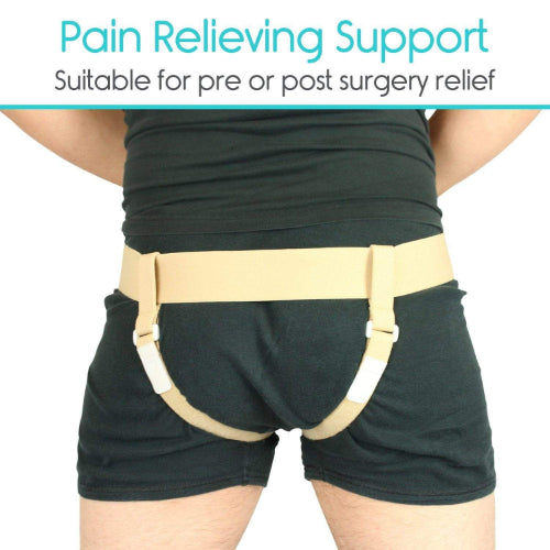 Vive Health Hernia Belt, 2 Removable Pads, Slim Profile, Medium