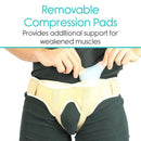 Vive Health Hernia Belt Slim Profile, Small with 2 Removable Pads for Inguinal Support Relief