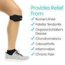 Vive Health Patella Straps, Firm Foam Compression for Knee Support, Black, Fits Up to 18 Inch