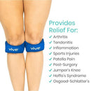 Vive Health Patella Straps, Firm Foam Blue for Knee Support and Pain Relief, Fits Up to 18 Inches
