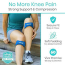 Vive Health Patella Straps, Firm Foam Blue for Knee Support and Pain Relief, Fits Up to 18 Inches