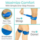 Vive Health Patella Straps, Firm Foam Blue for Knee Support and Pain Relief, Fits Up to 18 Inches