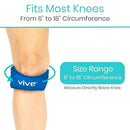 Vive Health Patella Straps, Firm Foam Blue for Knee Support and Pain Relief, Fits Up to 18 Inches