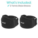 Vive Health Tennis Elbow Strap, Black Neoprene Support, Adjustable Compression for Pain Relief