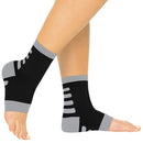 Vive Health Ankle Compression Socks, Small Black with Gray for Swelling and Arch Support