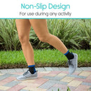Vive Health Ankle Compression Socks for Swelling and Arch Support, Small, Black with Blue
