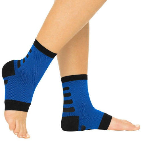 Vive Health Ankle Compression Socks, Medium, Blue With Black
