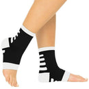 Vive Health Ankle Compression Socks Black/White open-toe design for plantar fasciitis relief, Moovkart