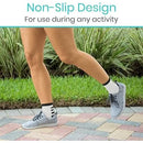 Vive Health Ankle Compression Socks, White with Black for Plantar Fasciitis, Heel and Arch Support, Large