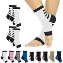 Vive Health Ankle Compression Socks, White with Black for Plantar Fasciitis, Heel and Arch Support, Small