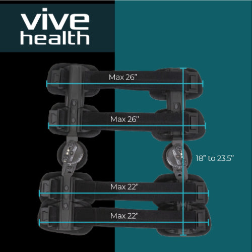 Vive Health Rom Knee Brace, Open Fit Aluminum