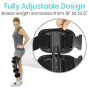 Vive Health Hinged ROM Knee Brace, Adjustable Aluminum Post-Op Support, 18 – 23.5 Inches, Black