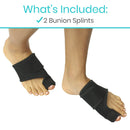 Vive Health Bunion Splint, Black, Pair for Big Toe Support, Hallux Valgus Correction and Pain Relief