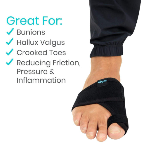 Vive Health Bunion Splint, Black, Pair