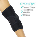 Vive Health Elbow Brace with Silicone Pad, Compression Support for Tennis Elbow and Joint Pain Relief
