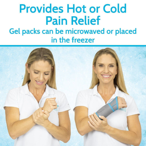 Vive Health Wrist Ice Wrap, Hot/Cold Gel Pack, Reversible, Gray
