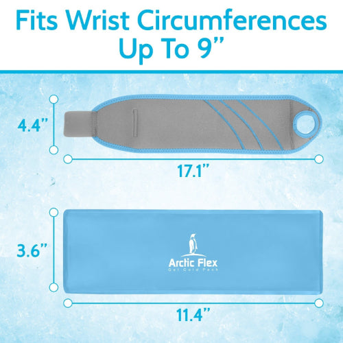 Vive Health Wrist Ice Wrap, Hot/Cold Gel Pack, Reversible, Gray