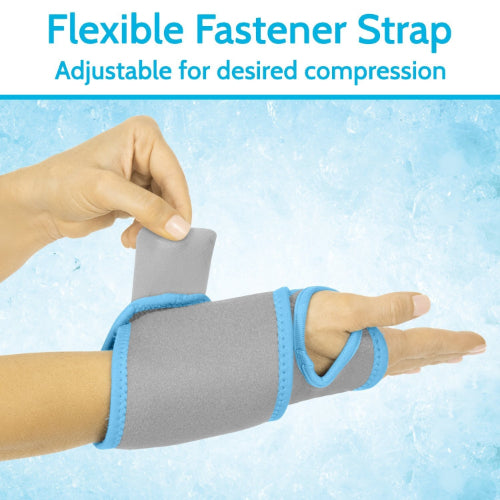 Vive Health Wrist Ice Wrap, Hot/Cold Gel Pack, Reversible, Gray